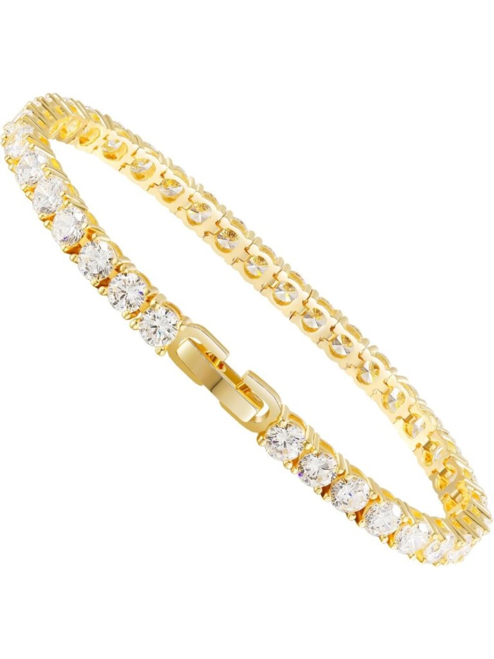 Elegant Tennis Bracelet for Women | 4MM/5MM Cubic Zirconia | 18K Gold Plated